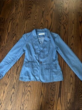 Light Blue Women's Denim Blazer Jacket